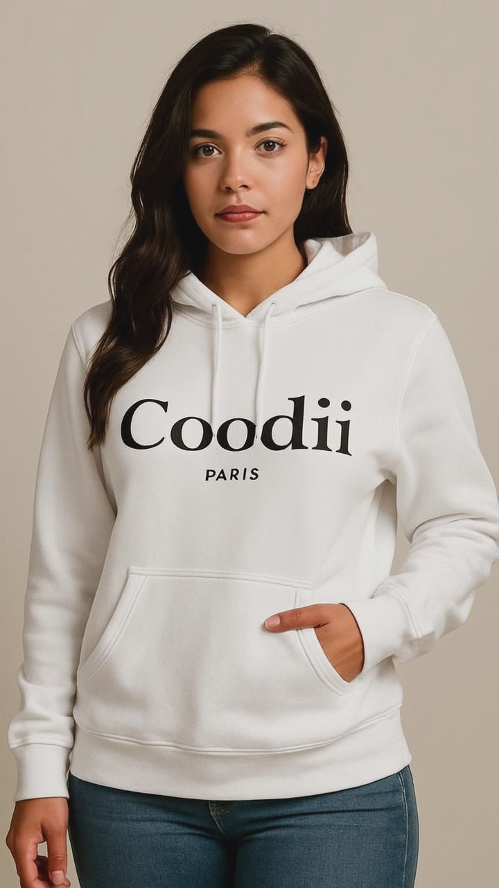 SWEAT-SHIRT À CAPUCHE FEMME - BLANC