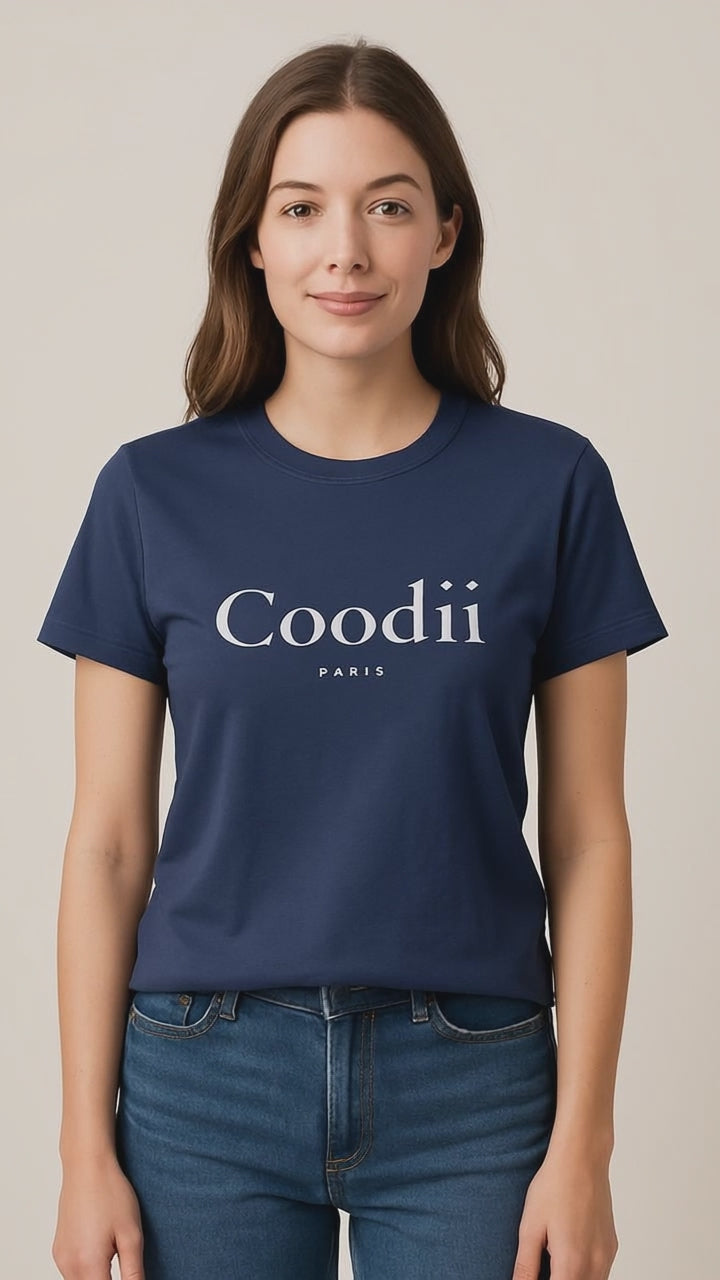 T-SHIRT FEMME - BLEU FONCÉ
