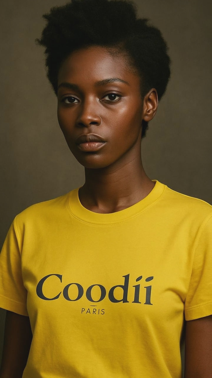 T-SHIRT FEMME MANCHES COURTES - JAUNE