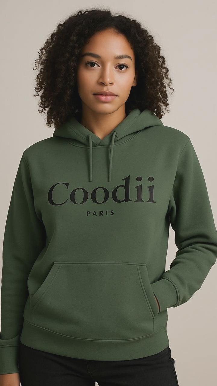 SWEAT-SHIRT À CAPUCHE FEMME - VERT