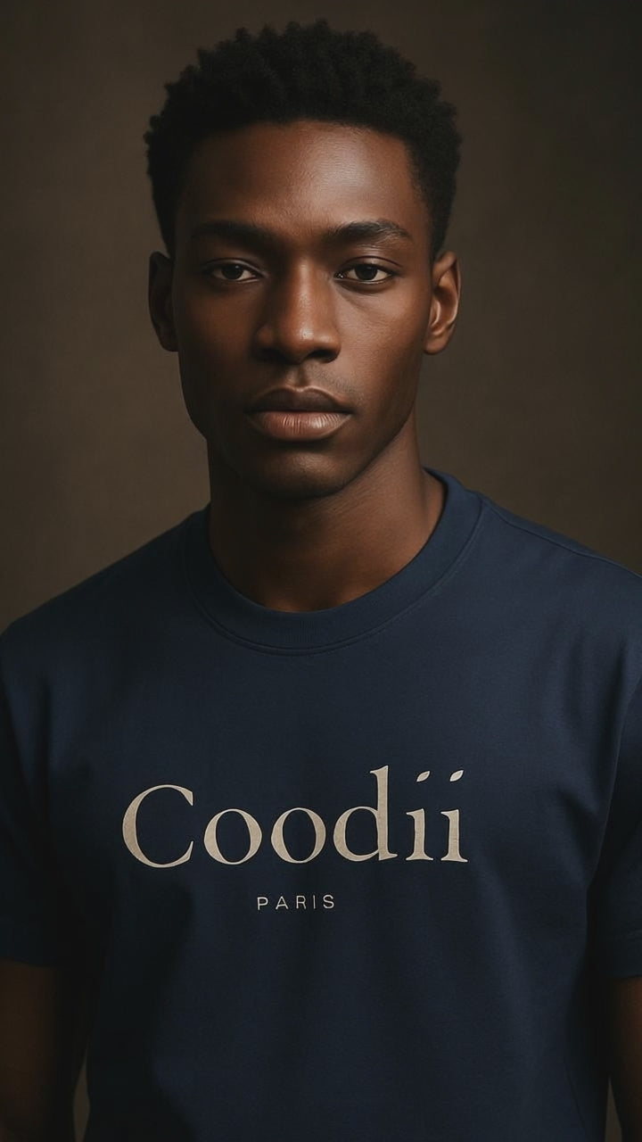 T-SHIRT HOMME MANCHES COURTES - BLEU