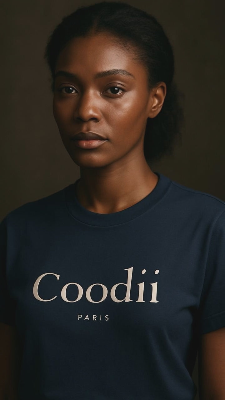 T-SHIRT FEMME - BLEU FONCÉ