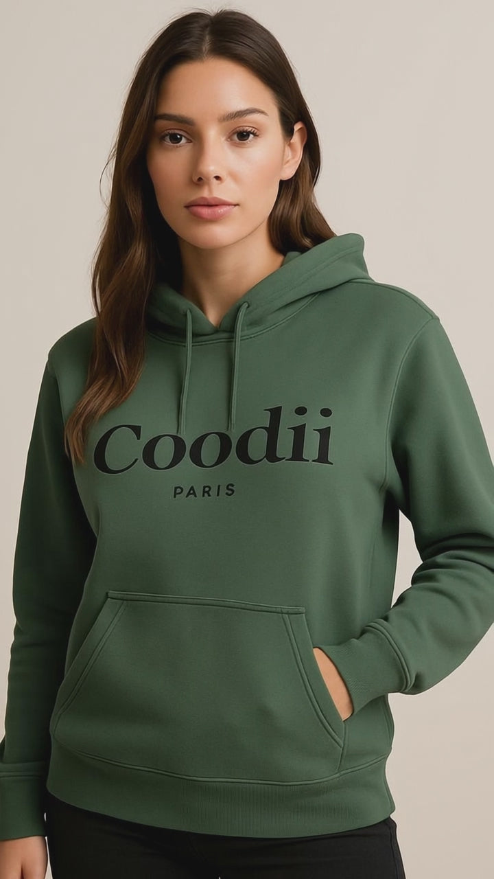SWEAT-SHIRT À CAPUCHE FEMME - VERT