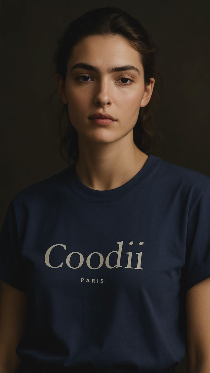 T-SHIRT FEMME - BLEU FONCÉ